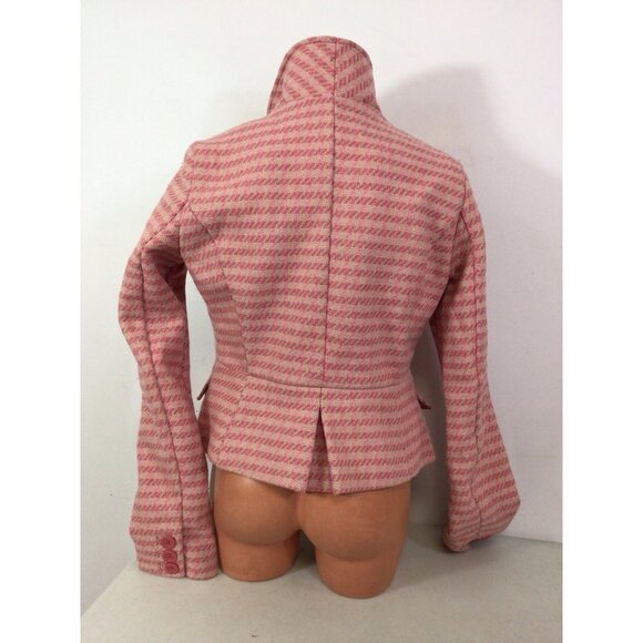 Abercrombie & Fitch Plaid Wool Coat Preppy Ella Woods Womens Medium - Picture 4 of 6